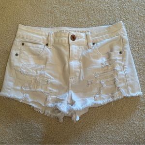 American Eagle White Jean Shorts
